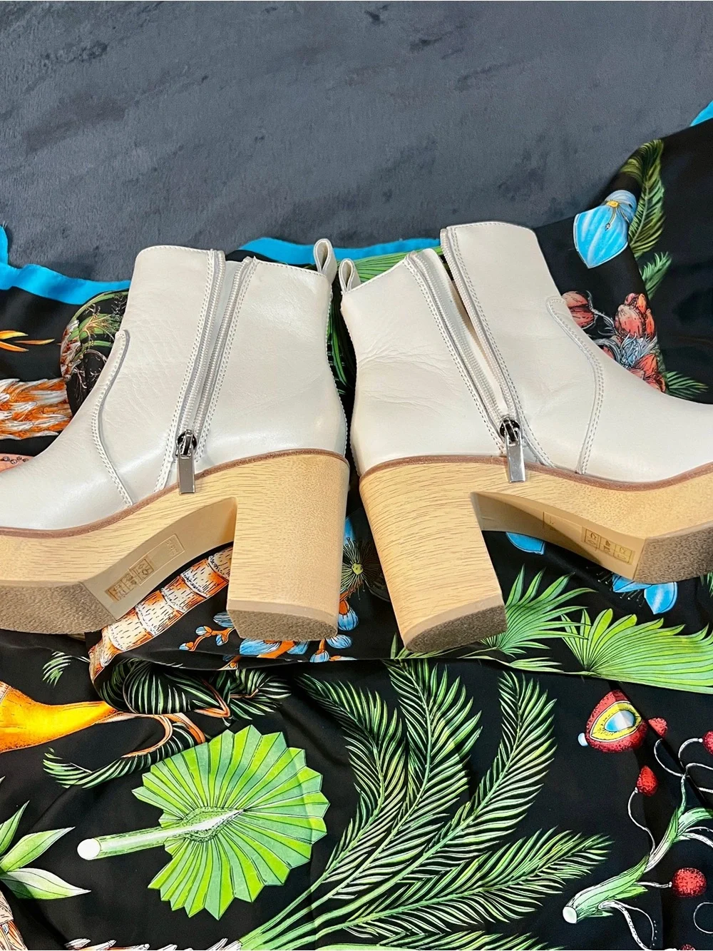 Anthropologie Dolce Vita Cecile Cream Platform Leather Boho Chunky Boots 7